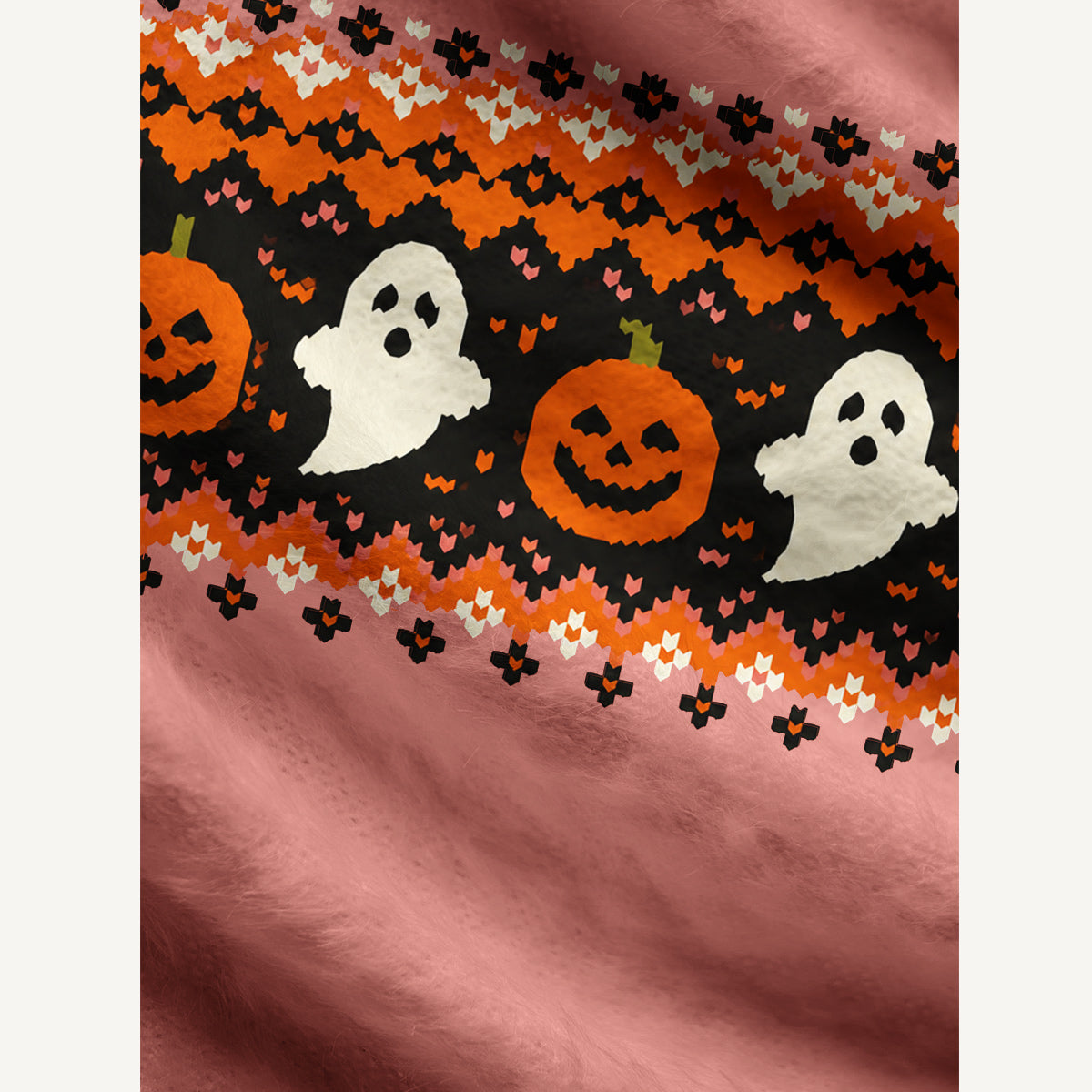 Halloween Ghost & Pumpkin Ugly Cardigan Sweaters