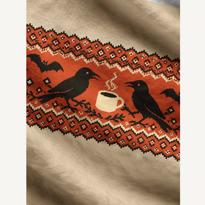 Autumn Raven Coffee Bat Ugly Cardigan Sweaters