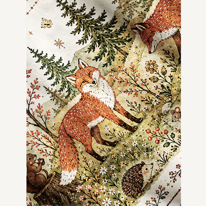 Moonlit Woodland Foxes Print Halloween Ugly Cardigan Sweaters