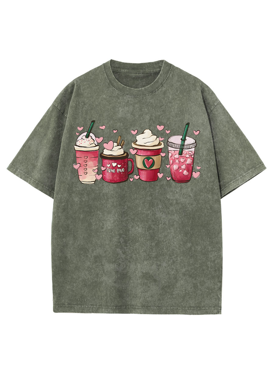Vintage Valentine Coffee Washed T-Shirt