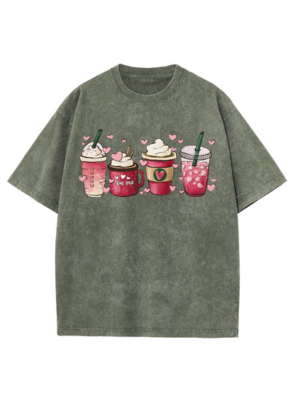 Vintage Valentine Coffee Washed T-Shirt