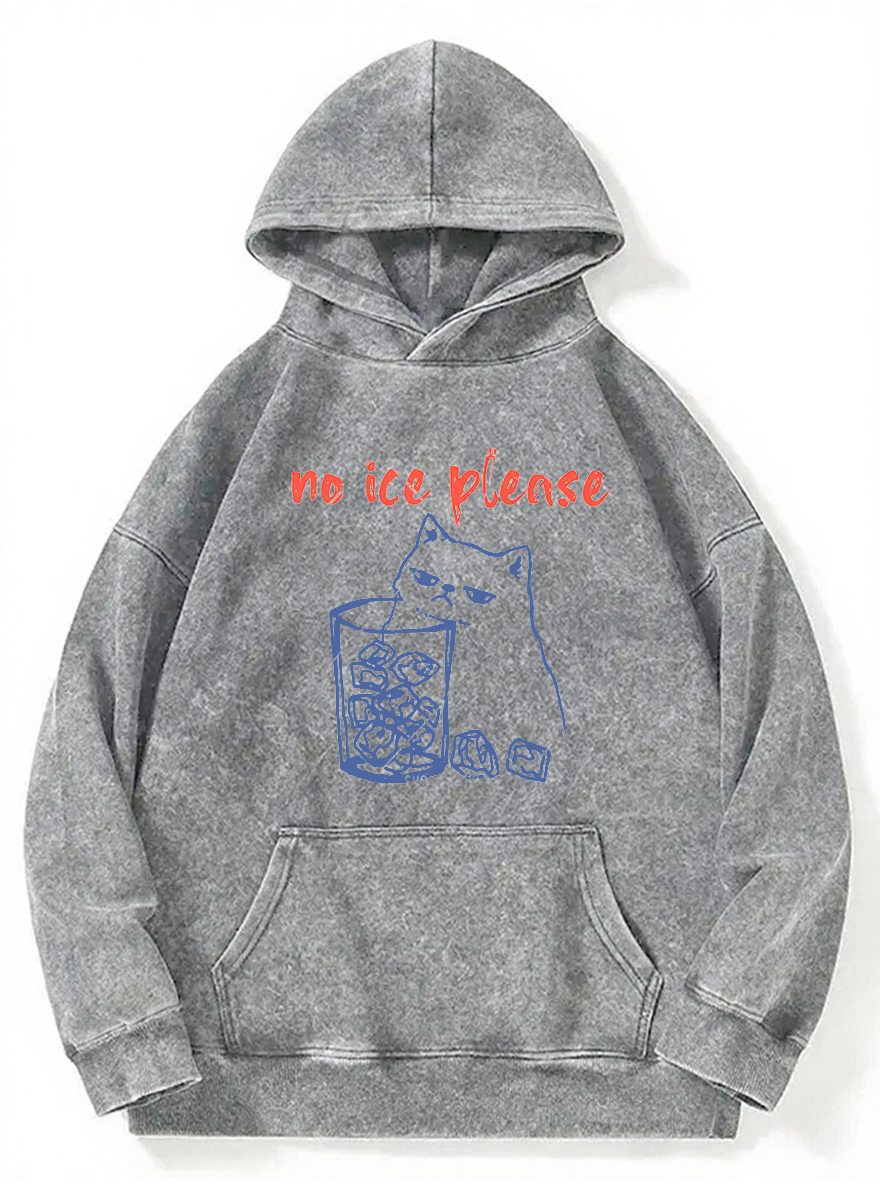 Vintage No Ice Please Cat Washed Hoodie
