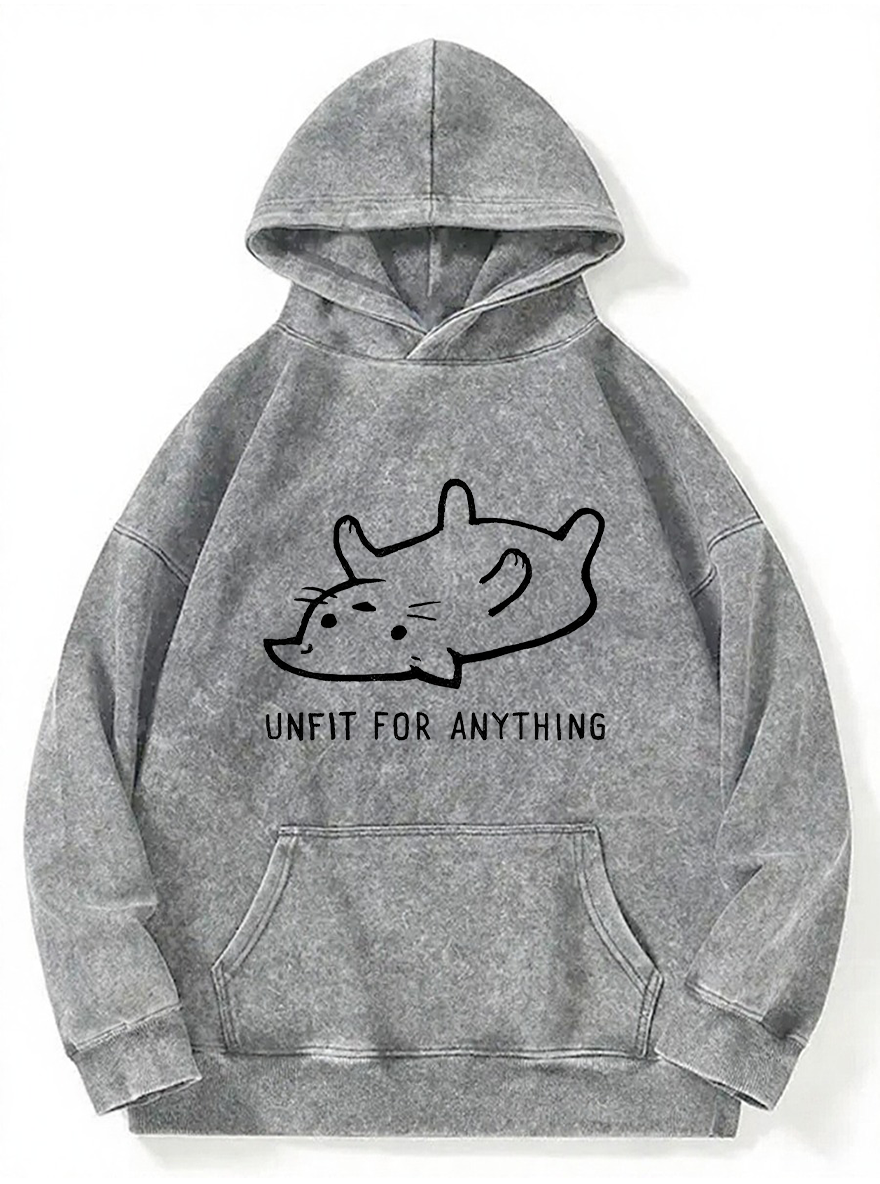 Vintage Unfit For Anything Washed Hoodie