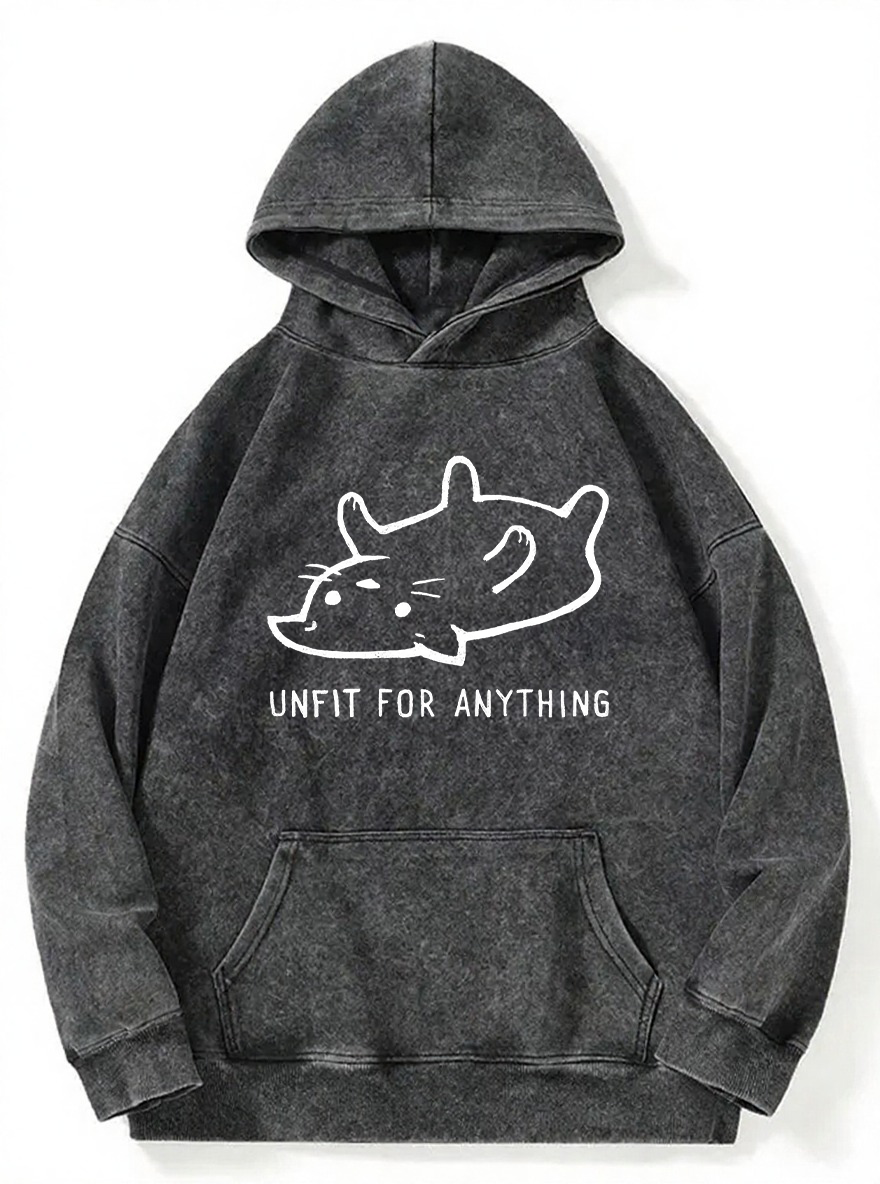 Vintage Unfit For Anything Washed Hoodie