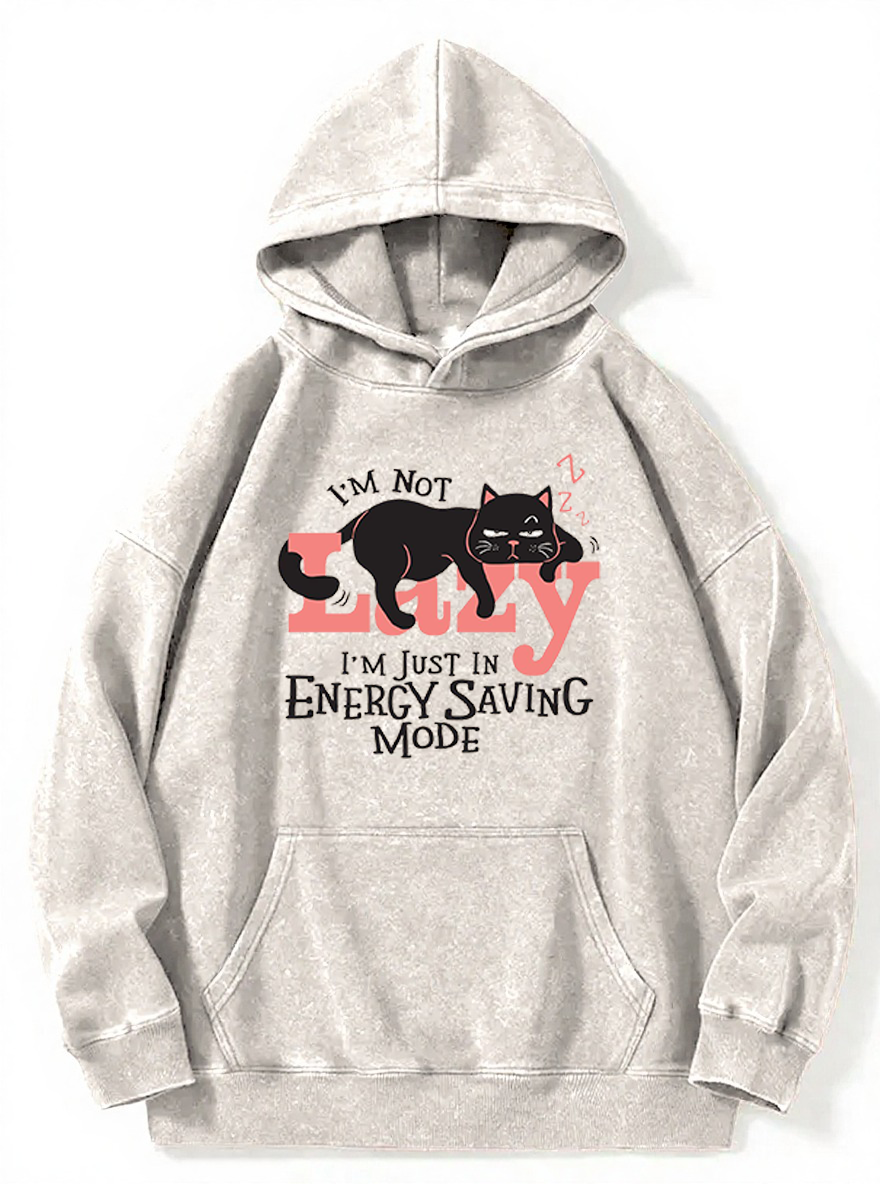 Vintage I'M Not Lazy Washed Hoodie