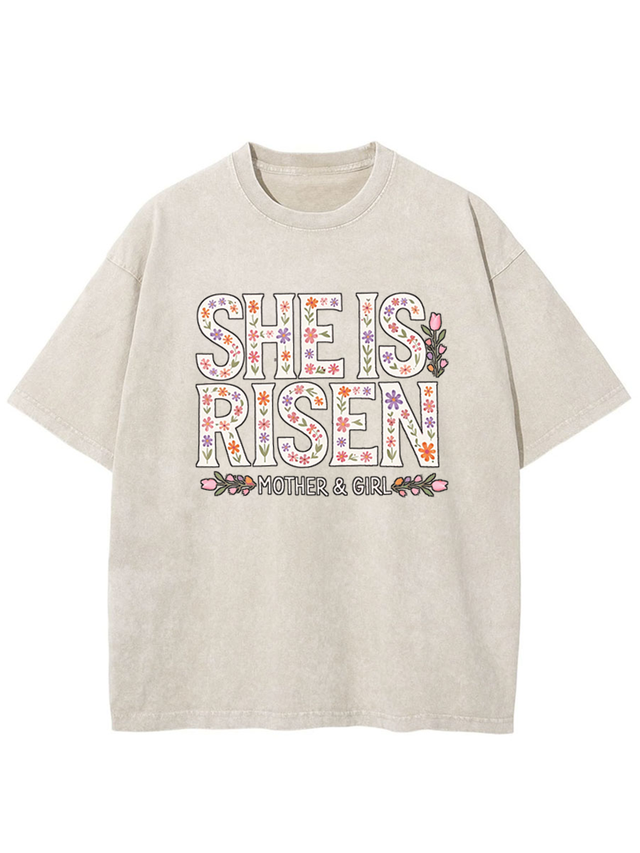 Vintage She Is Risen Washed T-Shirt