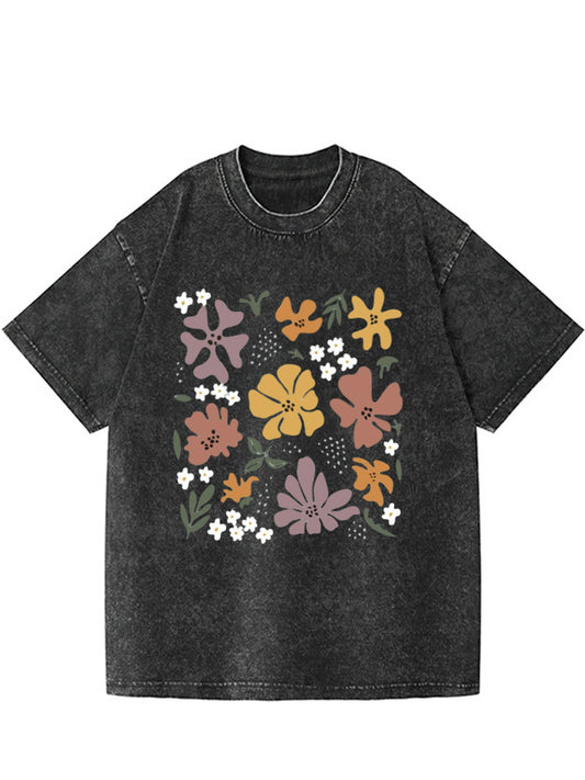 Vintage Hippie Floral Graphic Washed T-Shirt