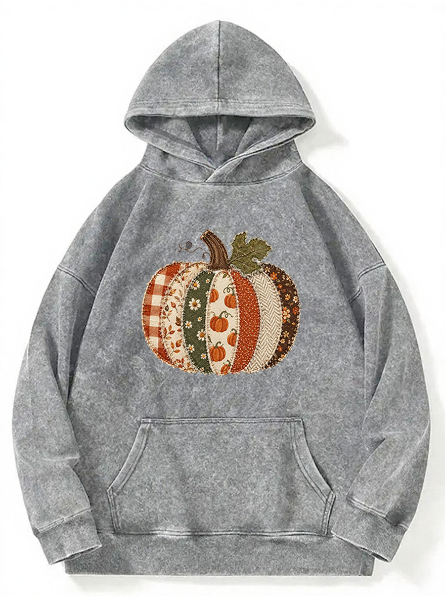 Vintage Fall Pumpkin Wasted Washed Hoodie