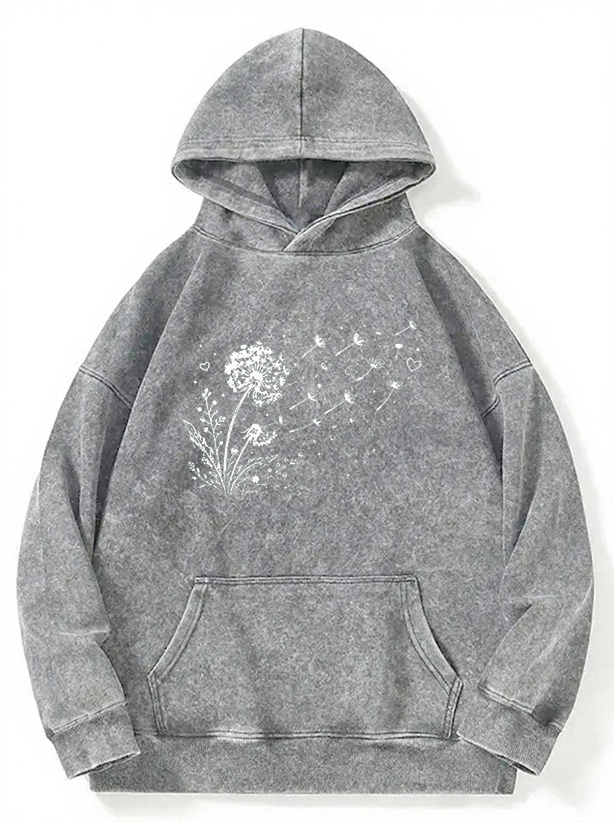Vintage Dandelion Wildflower Washed Hoodie