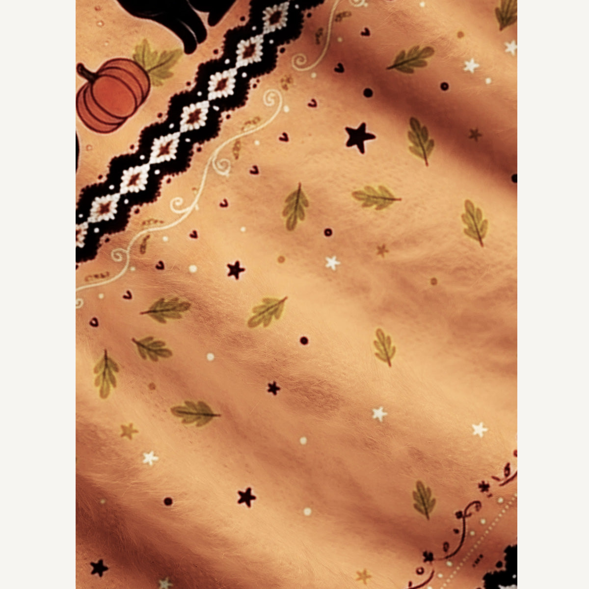 Pumpkin Spell Black Cat Print Ugly Cardigan Sweaters