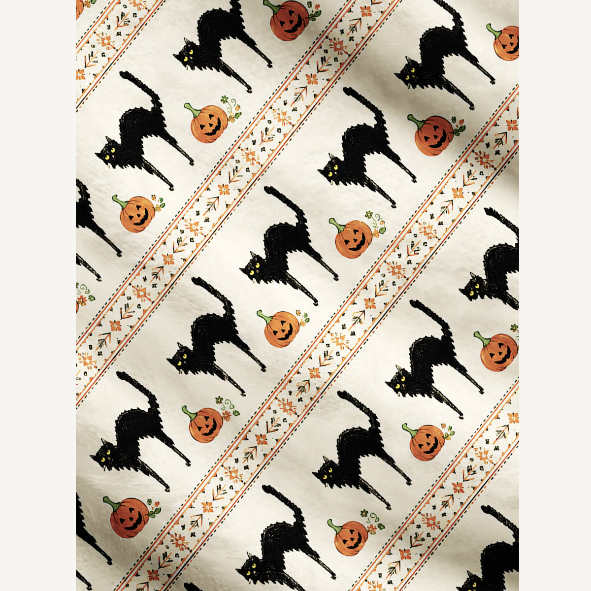 Pumpkin Lane Black Cat Print Ugly Cardigan Sweaters