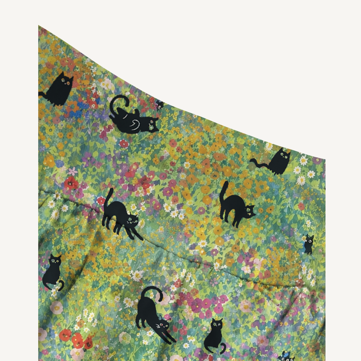 Wildflower Garden Black Cat Print Convertible Maxi Skirt & Strapless Dress