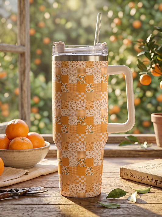 Lemon Sunshine Patchwork 40oz Tumbler
