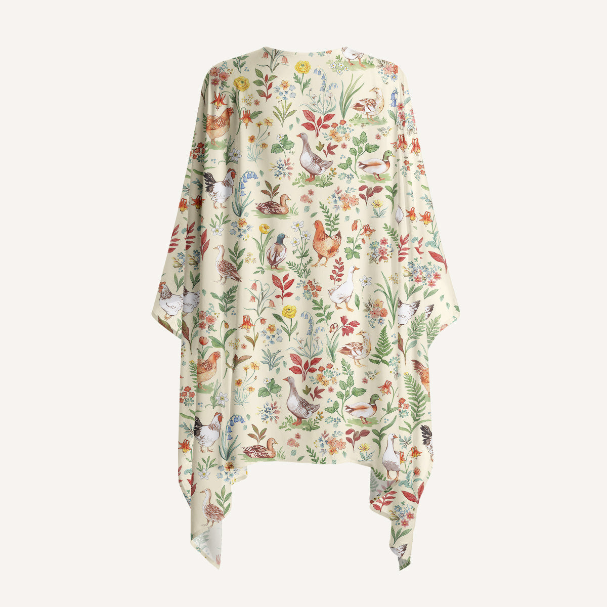 Countryside Garden Critter Print Kimono Wrap
