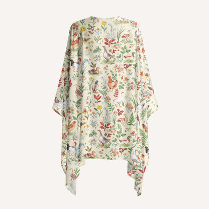 Countryside Garden Critter Print Kimono Wrap