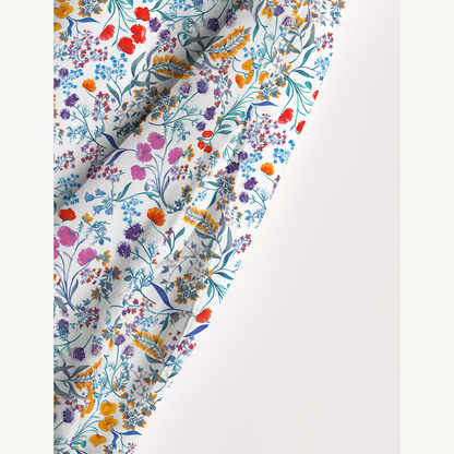 Square Neck Fiery Meadow Print Wide Straps Maxi Dress With Pockets