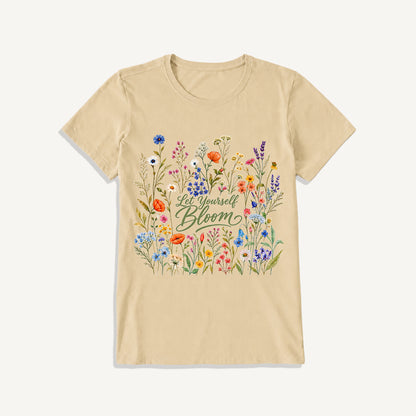Wildflowers in the Breeze Print Crew Neck Cotton Tee