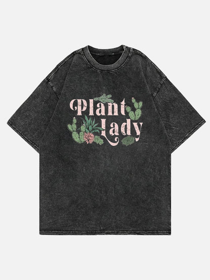 Plus Size Plant Lady Washed T-Shirt