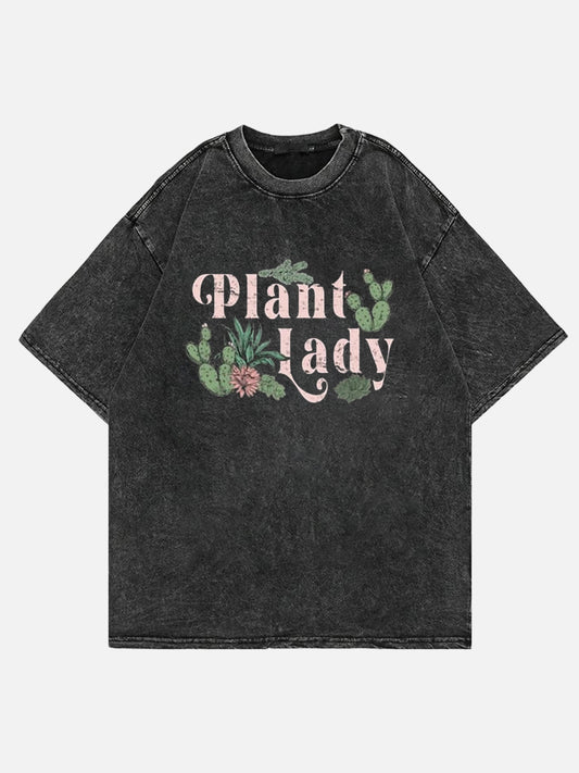 Plus Size Plant Lady Washed T-Shirt