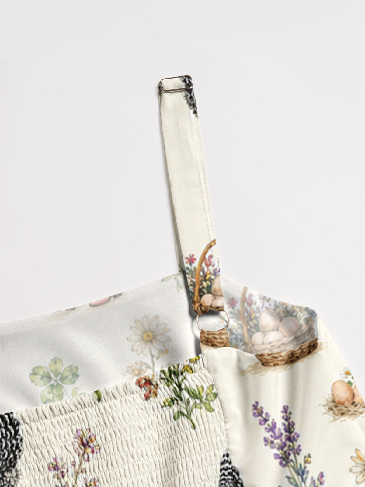 Booted Chickens Print Wide Straps Maxi Dress With Pockets