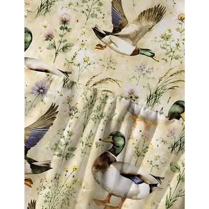 Watercolor Mallard Ducks Print Spaghetti Strap Mini Dress
