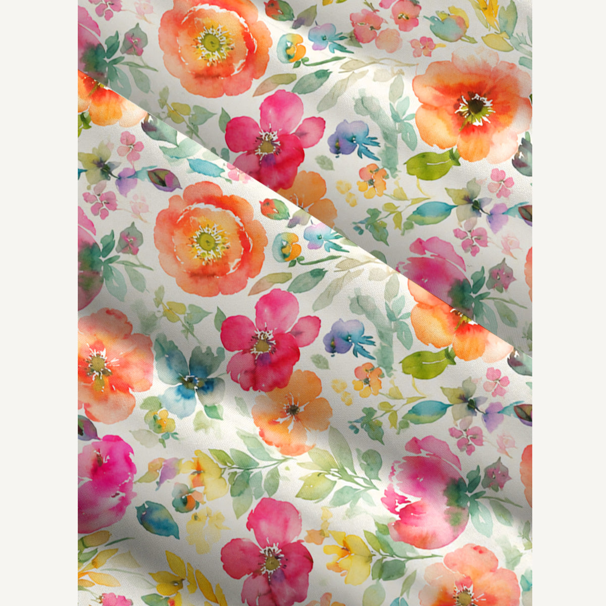 Romantic Floral Meadow Pattern Print Wide Straps Maxi Dress With Pockets