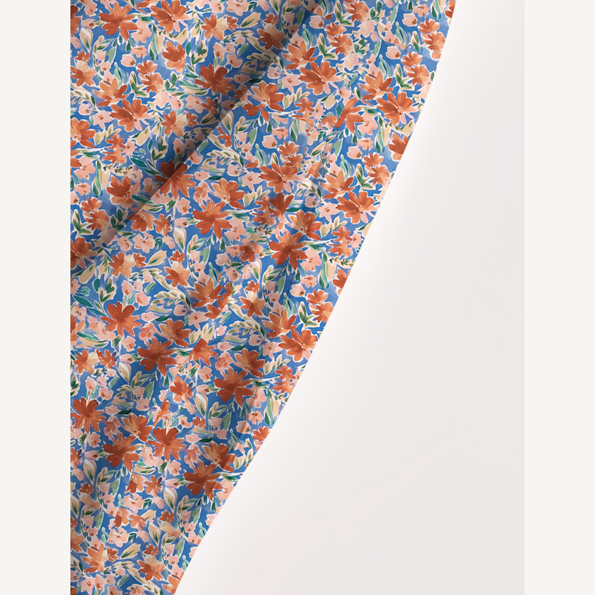 Retro Orange Flower Meadow Print Wide Straps Maxi Dress With Pockets