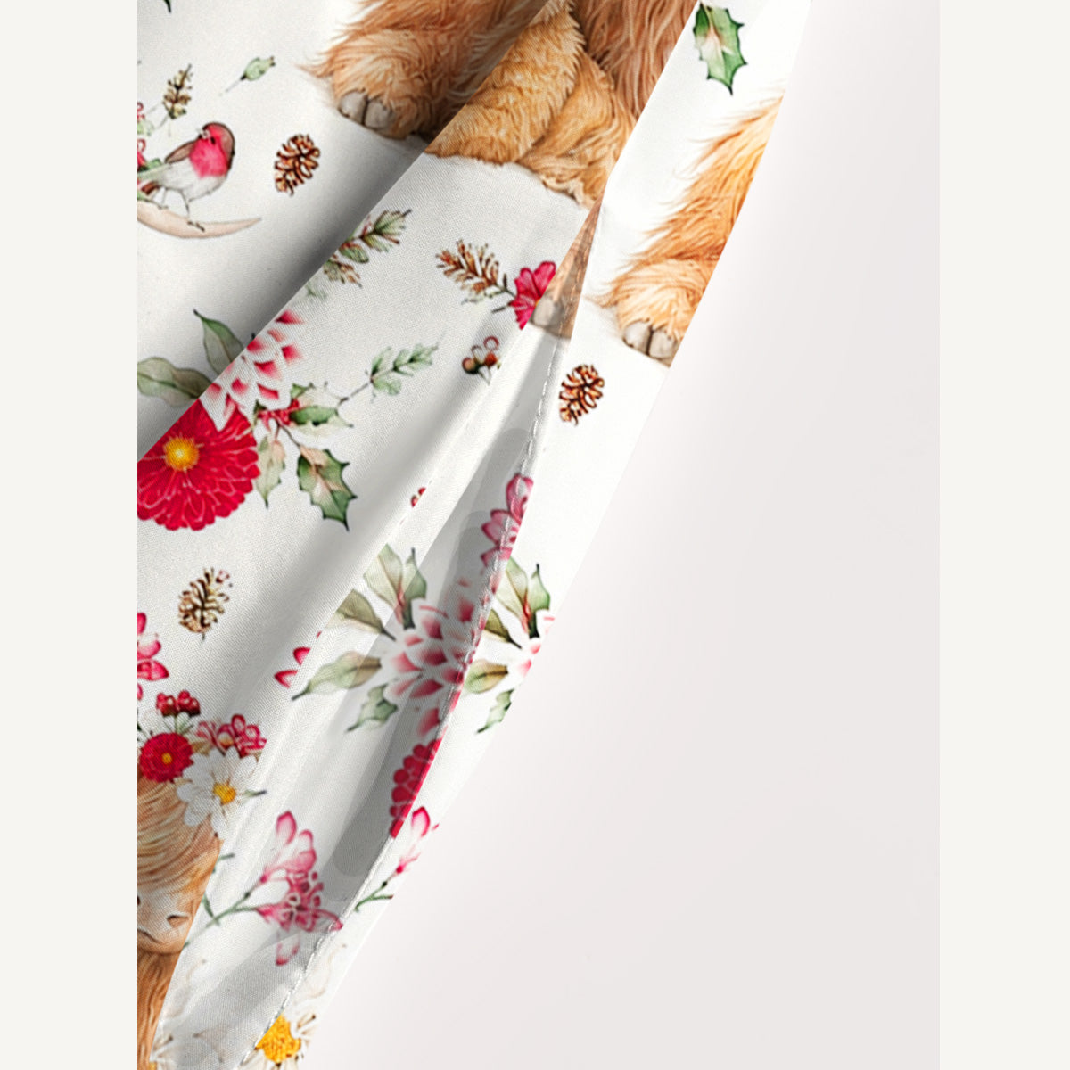 Meadow Highland Cow Print Wide Straps Maxi Dress With Pockets