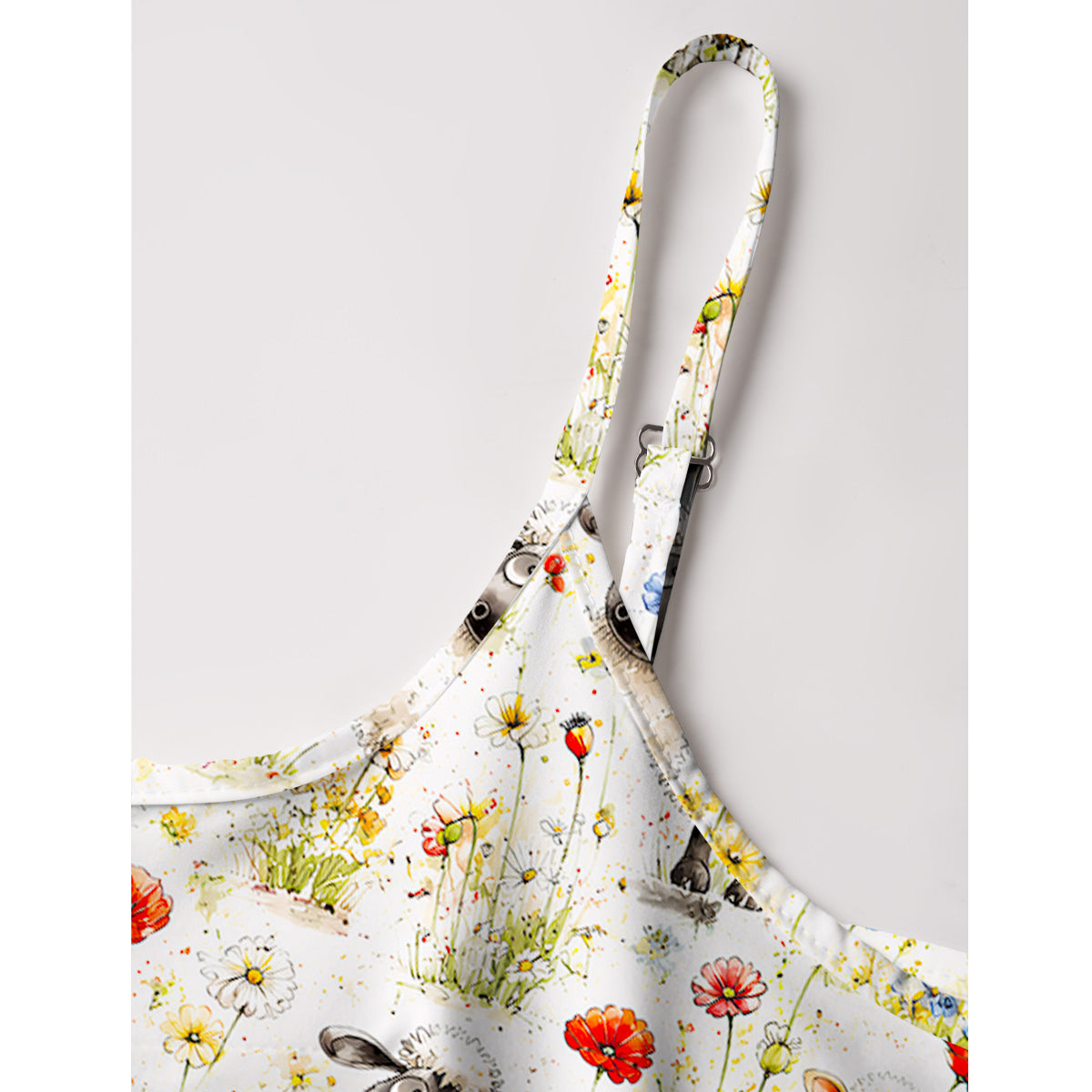 Whimsical Sheep Clipart Mini Dress Print Spaghetti Strap Mini Dress