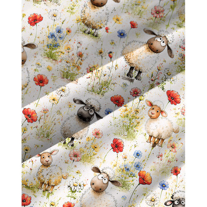 Whimsical Sheep Clipart Mini Dress Print Spaghetti Strap Mini Dress