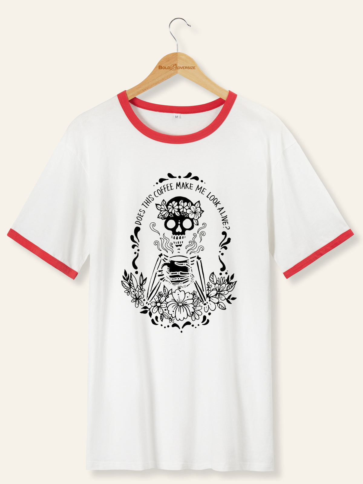 Coffee Skeleton Ringer Tee