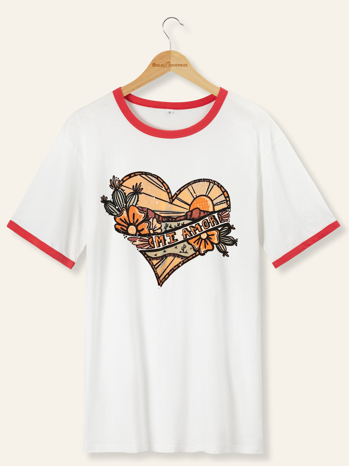Vintage Mi Amor Graphic Ringer Tee