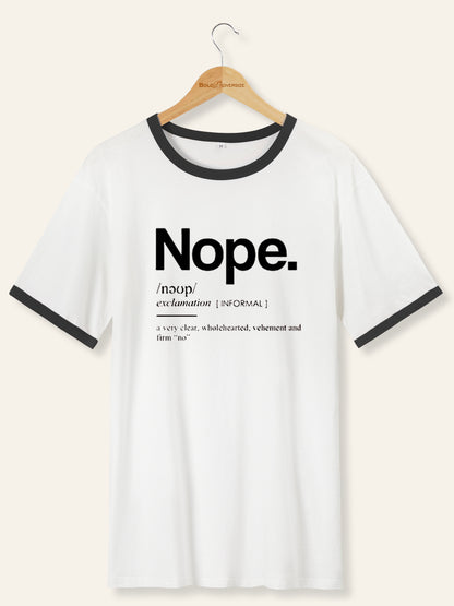 Vintage Funny Nope Graphic Ringer Tee