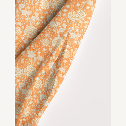 Classic Coral Botanical Print Wide Straps Maxi Dress With Pockets