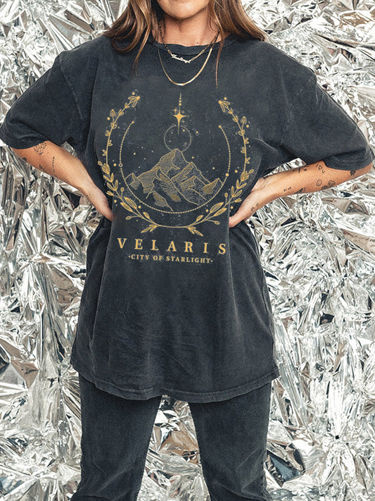 Vintage Style Velaris Washed Book T-Shirt