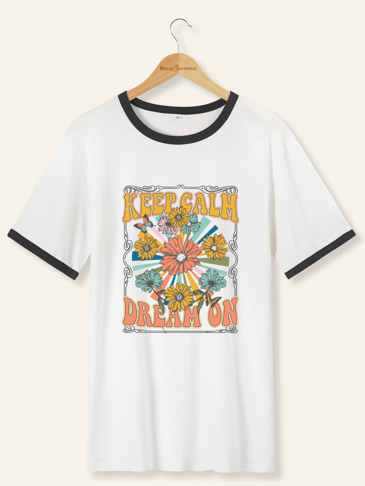 Vintage Boho Hippie Plant Ringer Tee
