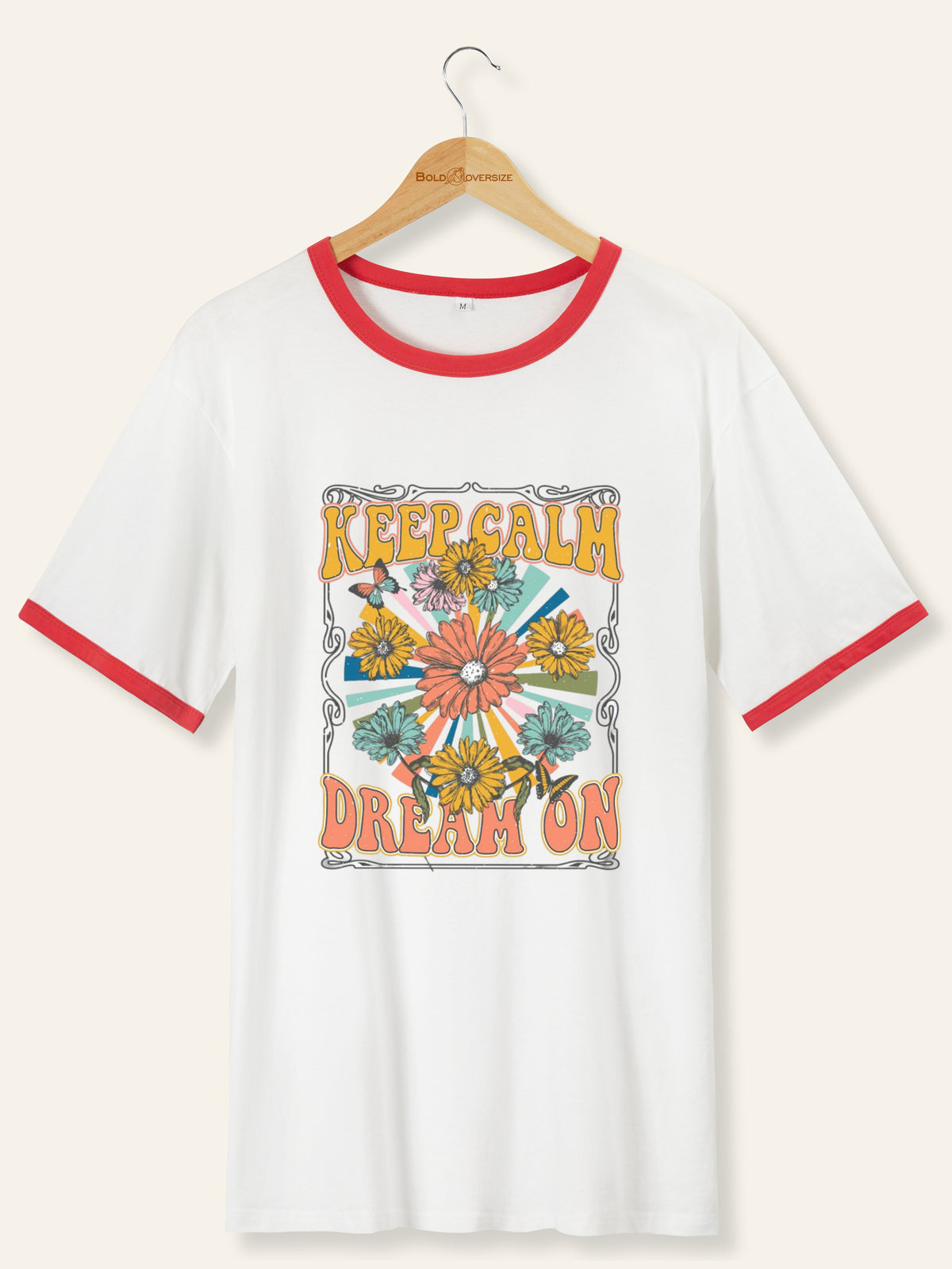Vintage Boho Hippie Plant Ringer Tee