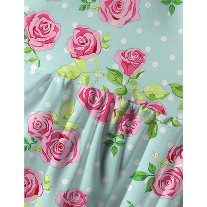 Rose Mint Polka Dot Print Spaghetti Strap Mini Dress