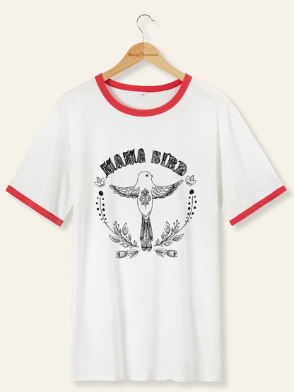 Vintage Mama Bird Shirt Ringer Tee