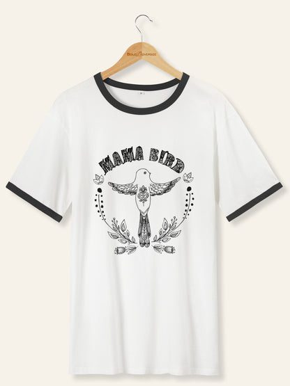 Vintage Mama Bird Shirt Ringer Tee