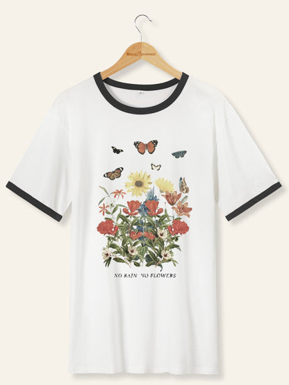 Vintage No Rain, No Flowers Ringer Tee