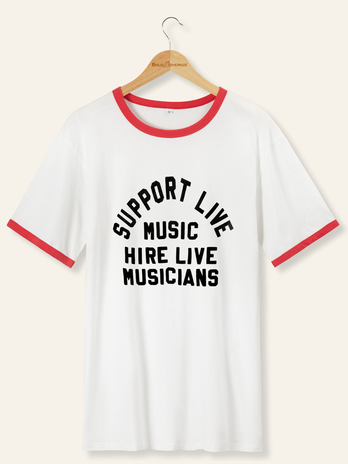 The Support Live Music  In Vintag Ringer Tee