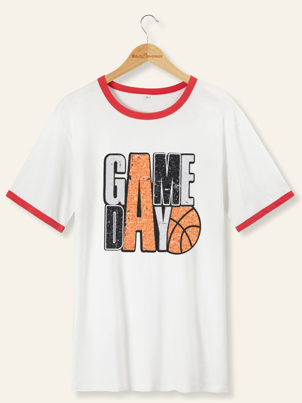 Vintage Game Day Basketball Ringer Tee