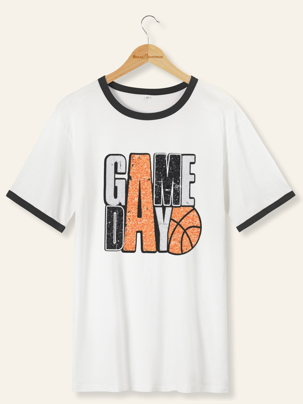 Vintage Game Day Basketball Ringer Tee
