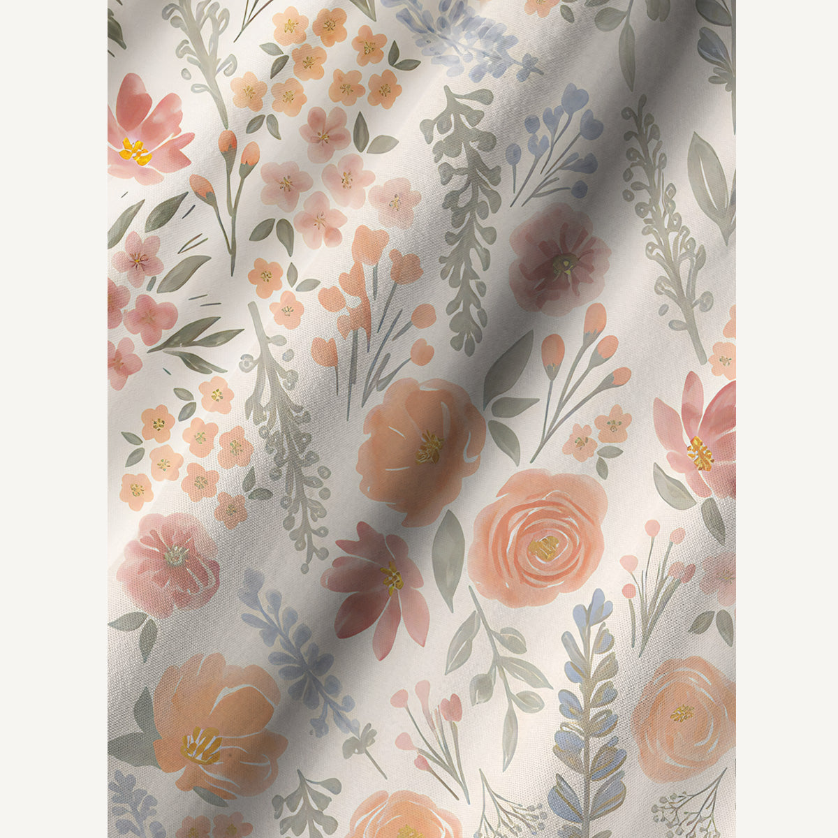 The Wild Flowers Print Cotton Wide Straps Maxi Dress With Pockets