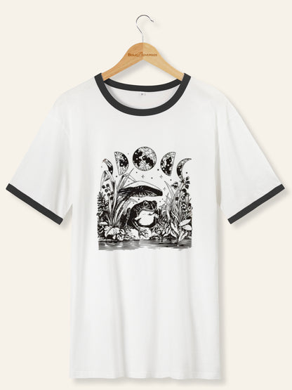 Vintage Frog And Mushroom Ringer Tee