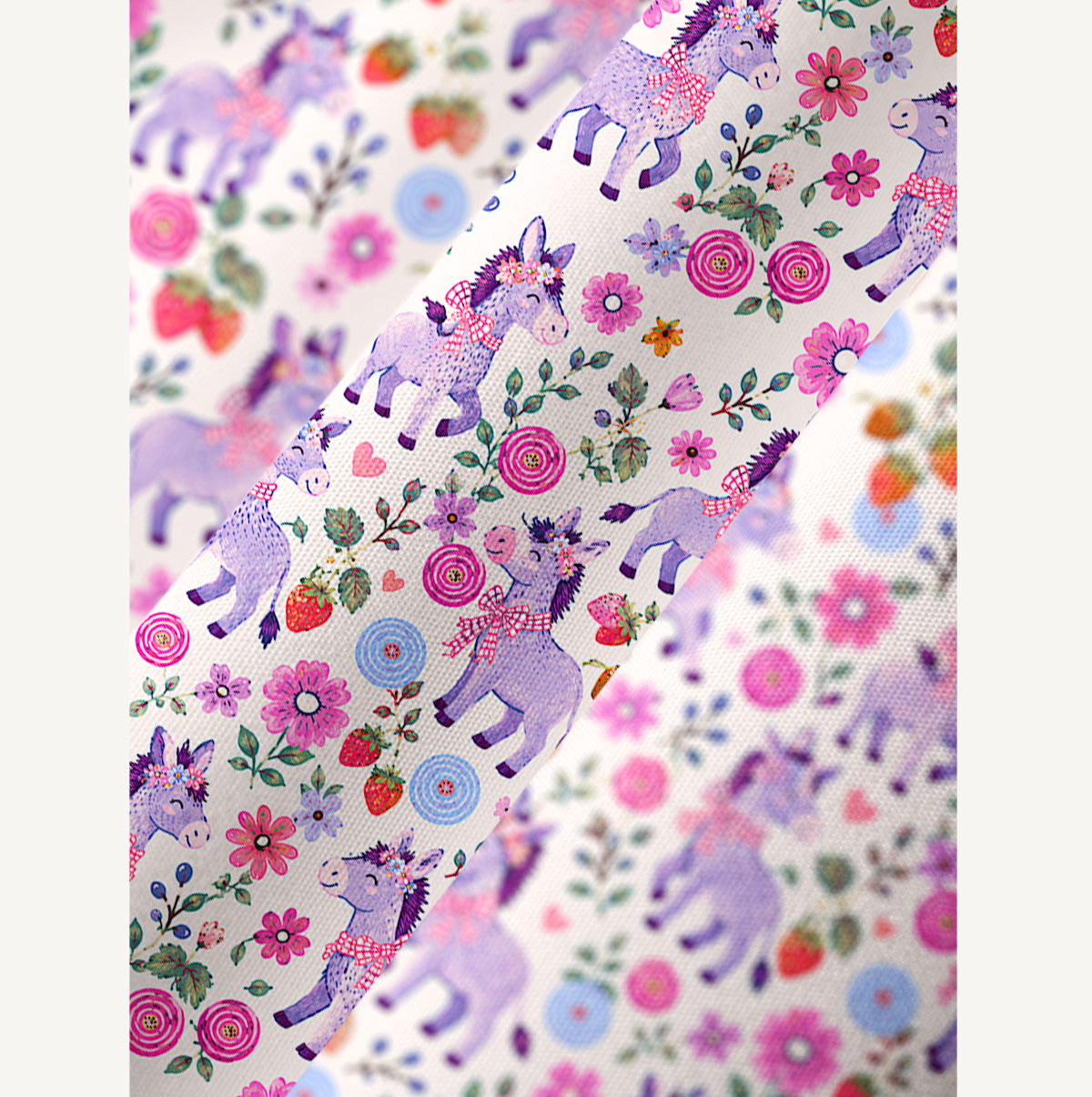 Strawberry Blossom Donkeys Kimono Sleeve Kaftan Dress
