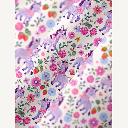 Strawberry Blossom Donkeys Kimono Sleeve Kaftan Dress