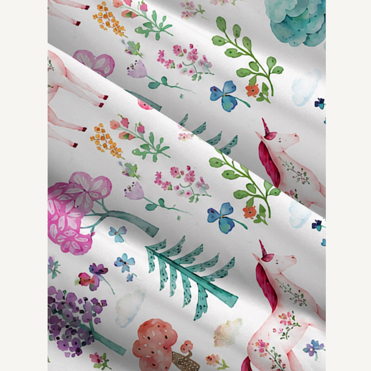 Forest Unicorn Print Wide Straps Maxi Dress With Pockets