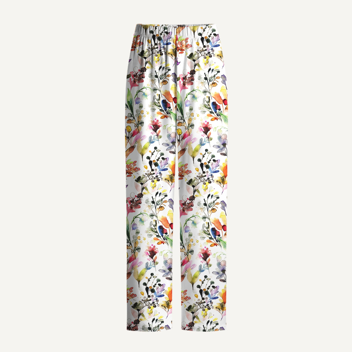 Watercolor Wildflower Garden Print Long Pajama Set
